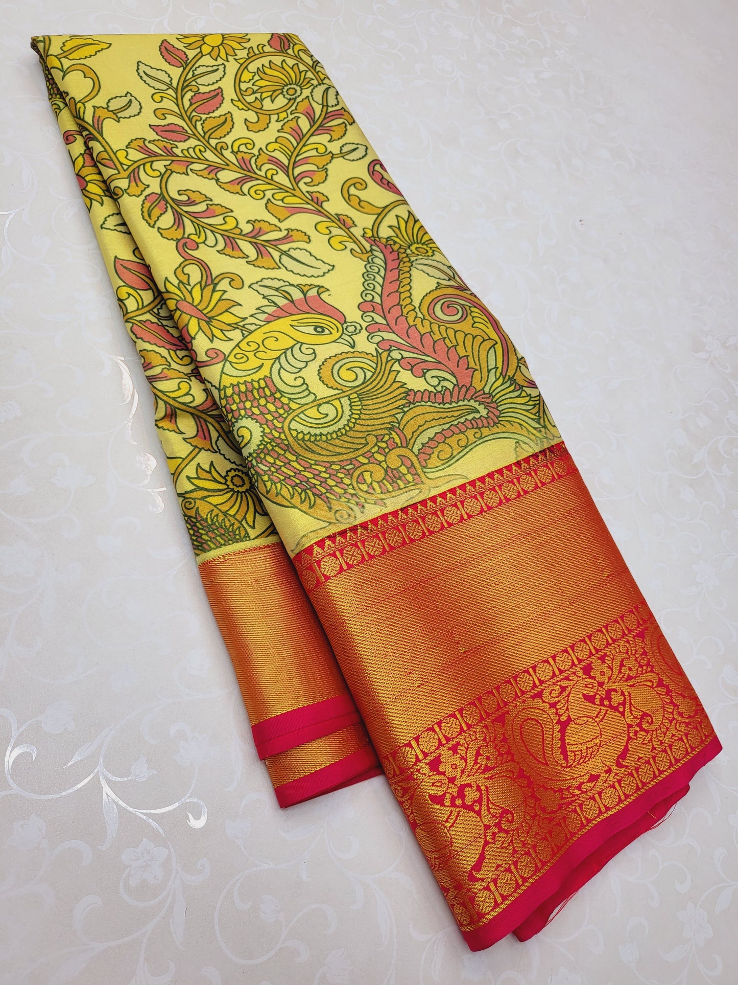 Kanchipuram Silks - Kalamkari Print