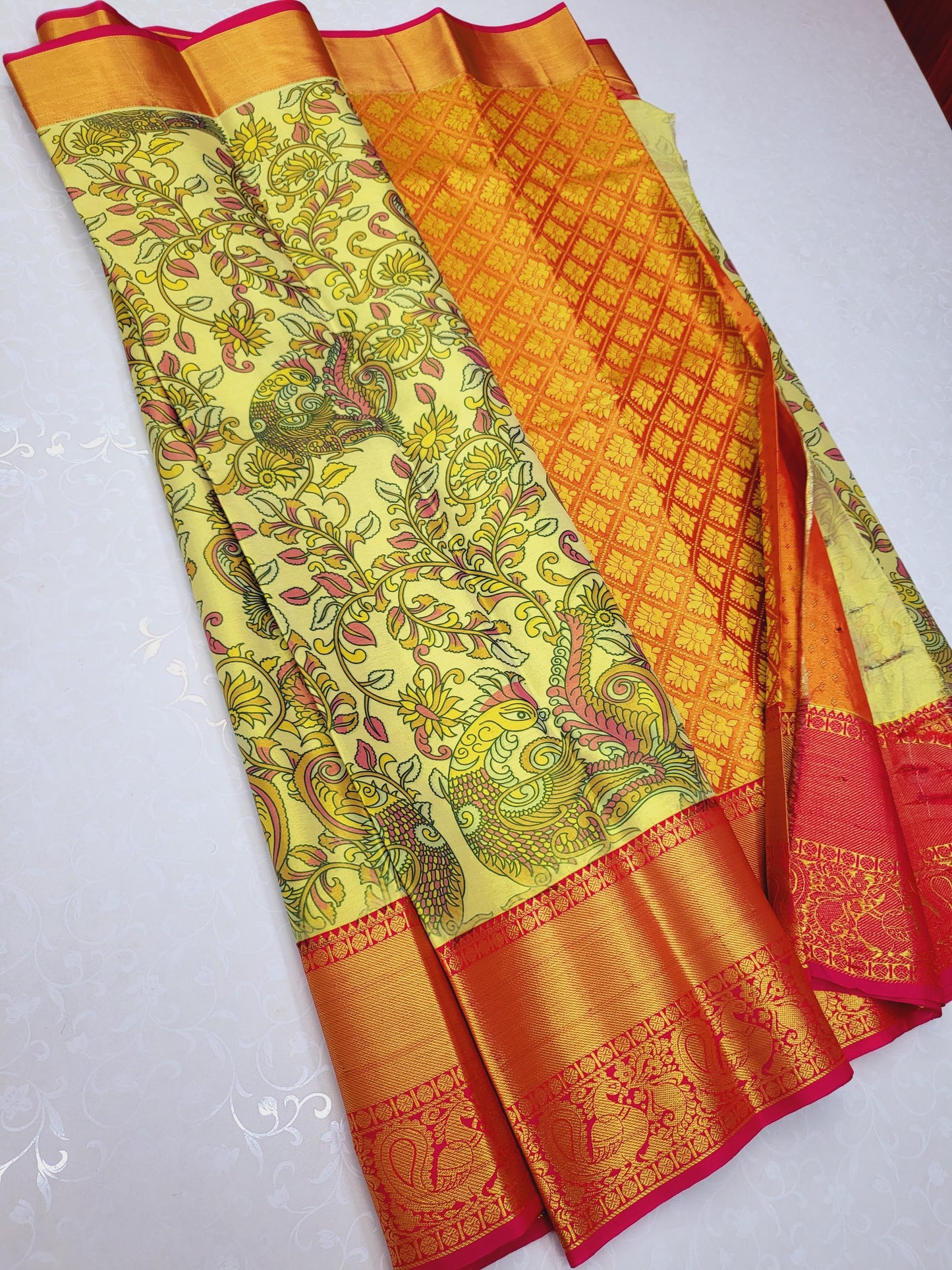 Kanchipuram Silks - Kalamkari Print