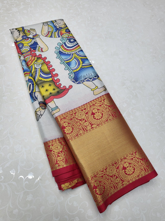 Kanchipuram Silks - Kalamkari Print