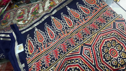 Ajrakh Saree